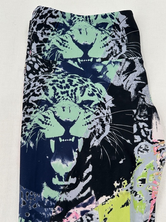 Onzie Pants - Onzie Leopard Print Capri Leggings in Mint Black Pink   Rawr!